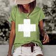 Lightly Weathered Peace Christ White Cross Paint On Various Women's Short Sleeve Loose T-shirt Green
