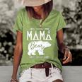 Mama Bear Mothers Day Gift For Wife Mommy Matching Funny Women's Short Sleeve Loose T-shirt Green
