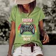 Mom Of The Birthday Boy Matching Video Game Birthday Party Women's Short Sleeve Loose T-shirt Green