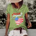Patriotic And Pregnant 4Th Of July Pregnancy Announcement Women's Short Sleeve Loose T-shirt Green