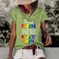 Proud Mom Of A Smartass Gay Son Funny Lgbt Ally Mothers Day Women's Short Sleeve Loose T-shirt Green