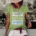 Straight Outta The Water Cool Christian Baptism 2022 Vintage Women's Short Sleeve Loose T-shirt Green