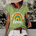 Teacher Ally Lgbt Teaching Love Rainbow Pride Month V2 Women's Short Sleeve Loose T-shirt Green