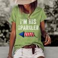 Womens Im His Sparkler His And Her 4Th Of July Matching Couples Women's Short Sleeve Loose T-shirt Green