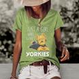Womens Just A Girl Who Loves Yorkies Funny Yorkshire Terrier Gift Women's Short Sleeve Loose T-shirt Green