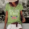 Womens Just Here To Bang Funny Naughty Adult 4Th Of July Men Women Women's Short Sleeve Loose T-shirt Green