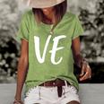 Womens Lo Ve Love Matching Couple Husband Wife Valentines Day Gift Women's Short Sleeve Loose T-shirt Green