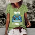 Womens Mom Of The Birthday Boy Matching Family Video Gamer Party Women's Short Sleeve Loose T-shirt Green