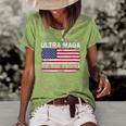 Womens We Are The People Men And Women Vintage Usa Flag Ultra Maga Women's Short Sleeve Loose T-shirt Green