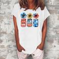 Country Farm Canning Ball Jars Sunflower God Bless America Women's Loosen T-Shirt White