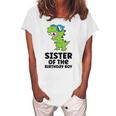 Dinosaur Birthday Sister Of The Birthday Boy Women's Loosen T-Shirt White