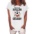 My Favorite Soccer Player Calls Me Grammy Flower Women's Loosen T-Shirt White