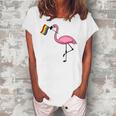 Flamingo Lgbt Flag Cool Gay Rights Supporters Women's Loosen T-Shirt White