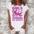 Girls Love Hhoresed So Much Women's Loosen Crew Neck Short Sleeve T-Shirt White