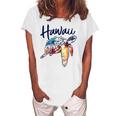 Hawaii Sea Turtle Hawaiian Floral Matching Family Vacation Women's Loosen T-Shirt White