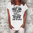 I Am A Lucky Girl I Never Dreamed Im End Up Dating A Perfect Freakin Women's Loosen Crew Neck Short Sleeve T-Shirt White