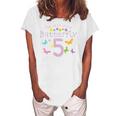 Kids 5Th Fifth Birthday Party Cake Little Butterfly Flower Fairy Women's Loosen T-Shirt White