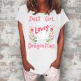 Kids Dragonfly Just A Girl Who Loves Dragonflies Women's Loosen T-shirt White