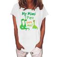 Kids My Mimi And Papa Love Me Dinosaur Grandson Women's Loosen T-Shirt White