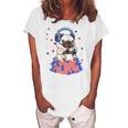 Pug Game Puppy Controller 4Th Of July Boys Kids Video Gamer Women's Loosen T-Shirt White