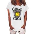 Softball Gigi Leopard Game Day Softball Lover Grandma Women's Loosen T-Shirt White