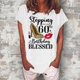 Womens Stepping Into My 60Th Birthday Blessed Womens 60 Years Old Women's Loosen T-shirt White