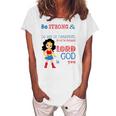 Womens Superhero Christian Be Strong And Courageous Joshua 19 Women's Loosen T-Shirt White