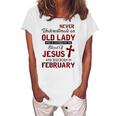 Never Underestimate An Old Lady Who Is Covered By February Women's Loosen T-Shirt White