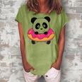 Cute Panda Bear Pandas Donut Sprinkles Women's Loosen T-Shirt Grey