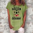 My Favorite Soccer Player Calls Me Grammy Flower Women's Loosen T-Shirt Grey