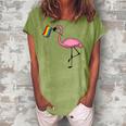 Flamingo Lgbt Flag Cool Gay Rights Supporters Women's Loosen T-Shirt Grey