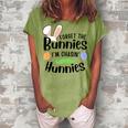 Forget The Bunnies Im Chasing Hunnies Funny Boys Easter Gift Women's Loosen Crew Neck Short Sleeve T-Shirt Grey