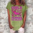 Girls Love Hhoresed So Much Women's Loosen Crew Neck Short Sleeve T-Shirt Grey