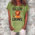 Just A Girl Who Loves Lions Cute Lion Animal Costume Lover Women's Loosen T-Shirt Grey