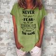 Never Let The Fear Of Striking Out Keep You From Playing The Game Women's Loosen Crew Neck Short Sleeve T-Shirt Grey