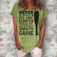 Never Let The Fear Of Striking Out Keep You From Playing The Game Women's Loosen Crew Neck Short Sleeve T-Shirt Grey