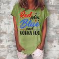 Red White Blue And Vodka Too Wine Drinking 4Th Of July Women's Loosen T-shirt Grey