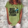 Reel Girl Fish Women's Loosen Crew Neck Short Sleeve T-Shirt Grey