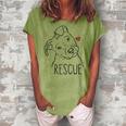Rescue Dog Pitbull Rescue Mom Adopt Dont Shop Pittie Raglan Baseball Tee Women's Loosen T-Shirt Grey