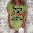 Womens Stepping Into My 60Th Birthday Blessed Womens 60 Years Old Women's Loosen T-shirt Grey
