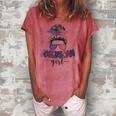 American Girl Messy Bun 4Th Of July Mom Usa Women Women's Loosen T-Shirt Watermelon