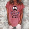 All American Nurse Messy Buns 4Th Of July Physical Therapist Women's Loosen T-shirt Watermelon
