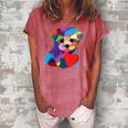 Cute Dog Rescue For Women Men Teens Rainbow Puppy Heart Women's Loosen T-Shirt Watermelon