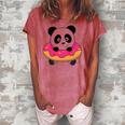 Cute Panda Bear Pandas Donut Sprinkles Women's Loosen T-Shirt Watermelon