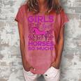 Girls Love Hhoresed So Much Women's Loosen Crew Neck Short Sleeve T-Shirt Watermelon