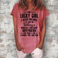 I Am A Lucky Girl I Never Dreamed Im End Up Dating A Perfect Freakin V2 Women's Loosen Crew Neck Short Sleeve T-Shirt Watermelon