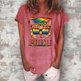 Lgbt Cat Gay Pride Lgbtq Rainbow Flag Sunglasses Women's Loosen T-Shirt Watermelon