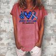 Peace Love Cure Blue & White Ribbon Als Awareness Month V2 Women's Loosen T-shirt Watermelon