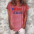 Red Wine & Blue Us Flag 4Th Of July Women's Loosen T-Shirt Watermelon