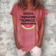 School Is Important But Summer Is Importanter Watermelon Design Women's Loosen Crew Neck Short Sleeve T-Shirt Watermelon